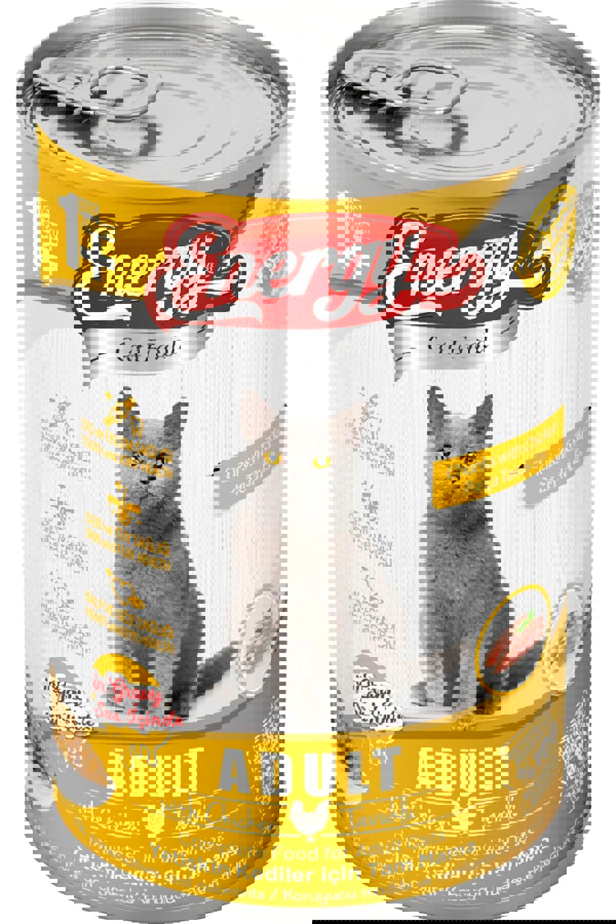 Energy Tavuk Parça Etli Soslu Yetişkin Yaş Kedi Maması 80x415 gr