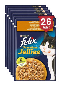 Purina Felix Havuç Tavuk Jöleli Yetişkin Yaş Kedi Maması 26x85 gr