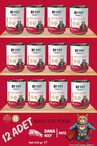 Bypet Dana Eti Yetişkin Yaş Kedi Maması 12x415 gr