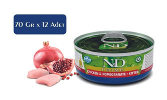 N&d Prime Nar Tavuk Yetişkin Yaş Kedi Maması 12x70 gr