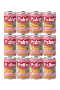 Pro Line Ciğer Tavuk Yetişkin Yaş Kedi Maması 12x395 gr