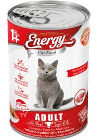 Energy Sığır Eti Soslu Yetişkin Yaş Kedi Maması 80x415 gr