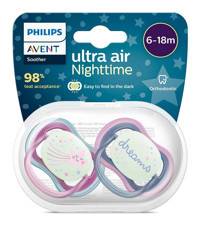 Philips Avent Ultra Air 6-18 Ay Fosforlu Ortodontik Silikon Emzik Çok Renkli