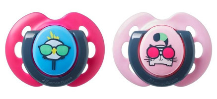Tommee Tippee Tippee 2X Fun 0-6 Ay Yenidoğan Kiraz Uçlu Damaklı Kauçuk Emzik Çok Renkli