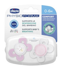 Chicco Physio Comfort 0-6 Ay Ortodontik Yenidoğan Kiraz Uçlu Damaklı Silikon Emzik Çok Renkli