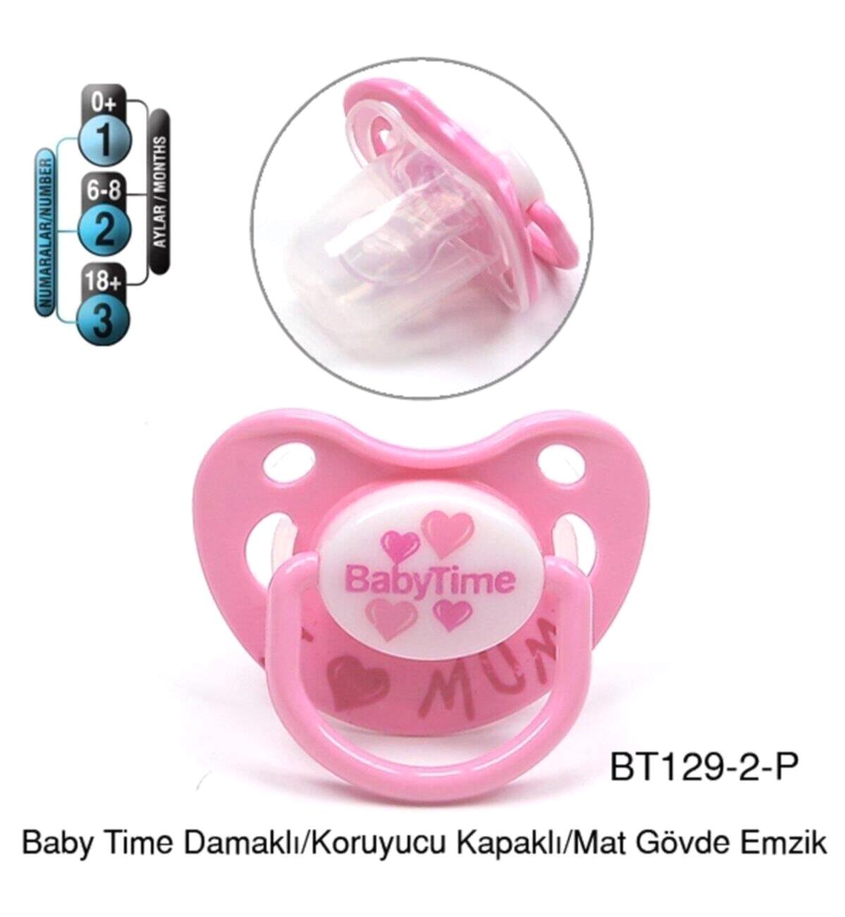 Baby Time 0-18 Ay Delikli Ortodontik Yenidoğan Kiraz Uçlu Damaklı Silikon Emzik Beyaz Pembe