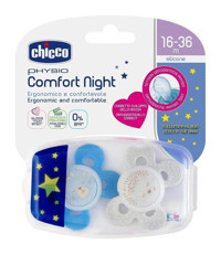 Chicco Physio Comfort 16-36 Ay Ortodontik Kiraz Uçlu Damaklı Silikon Emzik Çok Renkli