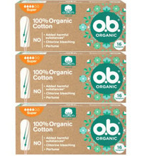 O.B. Organic Süper Tampon 3x16'lı