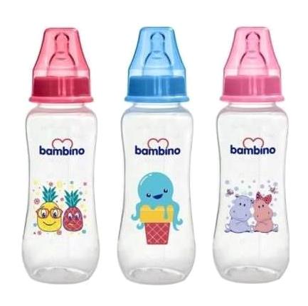 Bambino Silikon Desenli Çok Renkli Biberon 750 ml