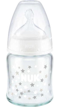 Nuk First Choice Silikon Desenli Mavi Biberon 120 ml