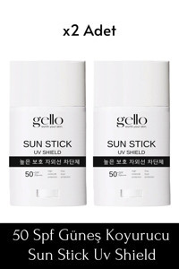Gello Stick 50 Faktör Tüm Ciltler İçin Nemlendirici Suya Dayanıklı Yüz Güneş Kremi 2x50 ml