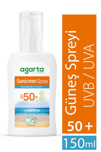 Agarta 50 Faktör Tüm Ciltler İçin Nemlendirici Suya Dayanıklı Yüz Güneş Kremi 150 ml