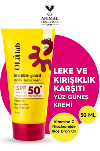 Olalab 50 Faktör Tüm Ciltler İçin Leke Karşıtı Nemlendirici Suya Dayanıklı Yüz ve Vücut Güneş Kremi 50 ml