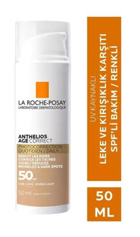 La Roche Posay Anthelios Renkli 50 Faktör Tüm Ciltler İçin Leke Karşıtı Nemlendirici Kapatıcılı Suya Dayanıklı Yüz ve Vücut Güneş Kremi 50 ml