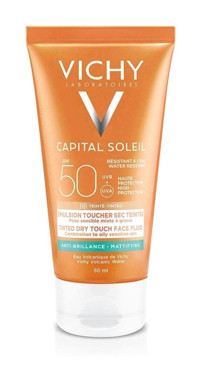 Vichy Ideal Soleil Renkli 50 Faktör Tüm Ciltler İçin Nemlendirici Kapatıcılı Suya Dayanıklı Yüz ve Vücut Güneş Kremi 50 ml