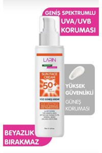 Larin 50 Faktör Tüm Ciltler İçin Nemlendirici Suya Dayanıklı Yüz Güneş Kremi 50 ml