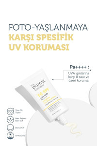 The Purest Solutions Sun 50 Faktör Tüm Ciltler İçin Leke Karşıtı Nemlendirici Yağsız Suya Dayanıklı Yüz ve Vücut Güneş Kremi 50 ml