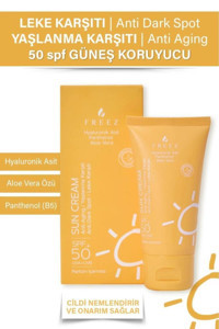 Freez 50 Faktör Tüm Ciltler İçin Leke Karşıtı Nemlendirici Yaşlanma Karşıtı Suya Dayanıklı Yüz Güneş Kremi 50 ml