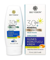 Biovision 30 Faktör Tüm Ciltler İçin Leke Karşıtı Nemlendirici Yağsız Suya Dayanıklı Yüz ve Vücut Güneş Kremi 75 ml