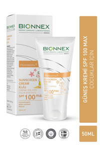 Bionnex Preventiva 100 Faktör Tüm Ciltler İçin Nemlendirici Suya Dayanıklı Yüz Güneş Kremi 50 ml