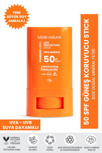 Bade Natural Stick 50 Faktör Tüm Ciltler İçin Nemlendirici Suya Dayanıklı Yüz Güneş Kremi 50 ml