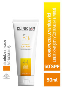 Cliniclab 50 Faktör Tüm Ciltler İçin Nemlendirici Suya Dayanıklı Yüz Güneş Kremi 50 ml