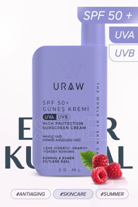 Uraw 50 Faktör Tüm Ciltler İçin Nemlendirici Suya Dayanıklı Yüz Güneş Kremi 50 ml
