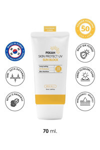 Pekah 50 Faktör Tüm Ciltler İçin Leke Karşıtı Nemlendirici Yağsız Suya Dayanıklı Yüz ve Vücut Güneş Kremi 70 ml