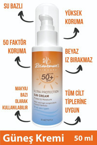Rosawomans 50 Faktör Tüm Ciltler İçin Leke Karşıtı Nemlendirici Yağsız Suya Dayanıklı Yüz ve Vücut Güneş Kremi 50 ml