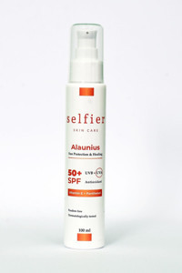 Selfier Alaunius 50 Faktör Tüm Ciltler İçin Nemlendirici Suya Dayanıklı Yüz Güneş Kremi 100 ml