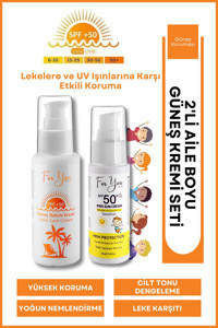 For You Gold 50 Faktör Tüm Ciltler İçin Nemlendirici Suya Dayanıklı Yüz Güneş Kremi 2x50 ml