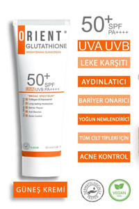 Orient 50 Faktör Tüm Ciltler İçin Leke Karşıtı Nemlendirici Suya Dayanıklı Yüz Güneş Kremi 50 ml