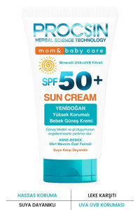 Procsin Sun Cream 50 Faktör Tüm Ciltler İçin Leke Karşıtı Nemlendirici Yağsız Suya Dayanıklı Yüz Ve Vücut Güneş Kremi 50 ml