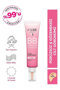 Pure Beauty Ivory Renkli 50 Faktör Tüm Ciltler İçin Nemlendirici Kapatıcılı Suya Dayanıklı Yüz Güneş Kremi 30 ml