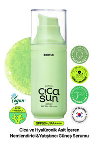Editb Sun 50 Faktör Tüm Ciltler İçin Leke Karşıtı Nemlendirici Yağsız Suya Dayanıklı Yüz ve Vücut Güneş Kremi 50 ml