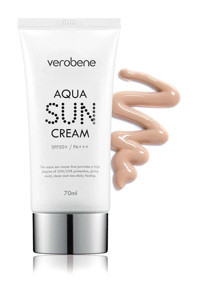 Verobene Sun Cream 50 Faktör Tüm Ciltler İçin Leke Karşıtı Nemlendirici Yağsız Suya Dayanıklı Yüz ve Vücut Güneş Kremi 70 ml