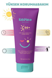 Kidsplus Sun Care 50 Faktör Tüm Ciltler İçin Nemlendirici Suya Dayanıklı Yüz Güneş Kremi 50 ml
