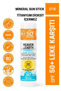Heaven On Earth Stick 50 Faktör Tüm Ciltler İçin Leke Karşıtı Nemlendirici Yağsız Suya Dayanıklı Yüz ve Vücut Güneş Kremi 100 ml