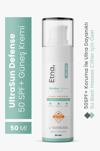 Etna Pharma 50 Faktör Tüm Ciltler İçin Leke Karşıtı Nemlendirici Yağsız Suya Dayanıklı Yüz ve Vücut Güneş Kremi 50 ml