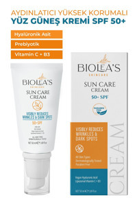 Biolea'S Skincare Sun Care Cream 50 Faktör Tüm Ciltler İçin Leke Karşıtı Nemlendirici Yaşlanma Karşıtı Yağsız Suya Dayanıklı Yüz Ve Vücut Güneş Kremi 50 ml