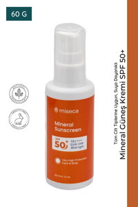 Miseca 50 Faktör Tüm Ciltler İçin Leke Karşıtı Nemlendirici Yağsız Suya Dayanıklı Yüz ve Vücut Güneş Kremi 60 ml