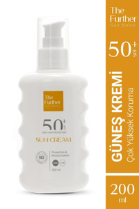 The Further 50 Faktör Tüm Ciltler İçin Nemlendirici Suya Dayanıklı Yüz ve Vücut Güneş Losyonu 200 ml