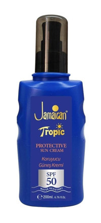 Jamaican Tropic Tropic 50 Faktör Tüm Ciltler İçin Nemlendirici Suya Dayanıklı Yüz ve Vücut Güneş Kremi 200 ml
