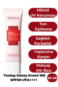 Cell Fusion C Renkli 50 Faktör Tüm Ciltler İçin Nemlendirici Kapatıcılı Suya Dayanıklı Yüz Güneş Kremi 100 ml