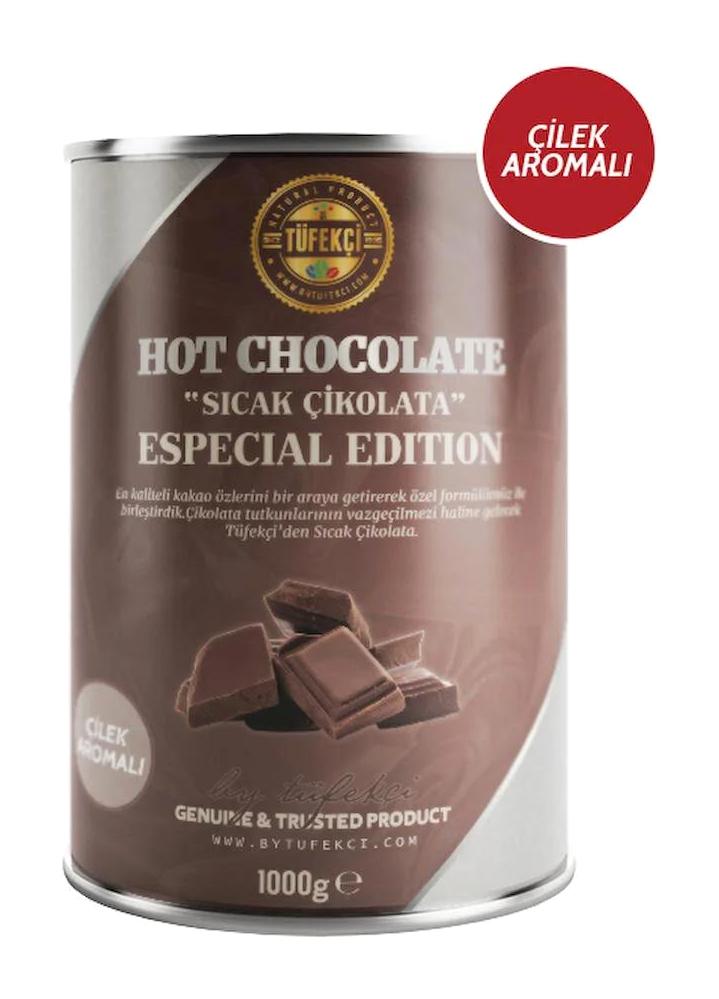 By Tüfekçi Çilek Aromalı Sıcak Çikolata 1 kg Tekli