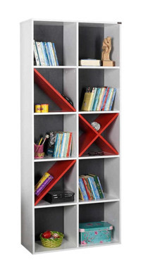 Adore Mobilya 10 Raflı Suntalam 188 cm Beyaz Kitaplık
