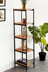 Weblonya 5248 5 Raflı Suntalam 120 cm Kahverengi Kitaplık