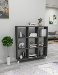 Bofigo 9 Raflı Suntalam 88 cm Antrasit Kitaplık