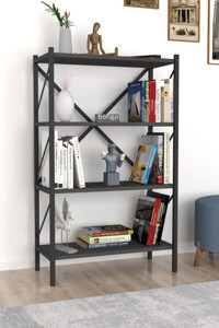 Bofigo 4 Raflı Suntalam 120 cm Antrasit Kitaplık