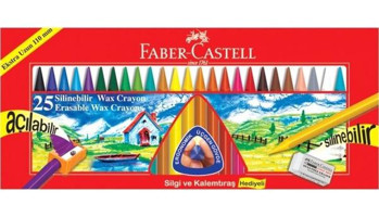 Faber-Castell Silinebilir Wax Crayons 25 Renk Pastel Boya